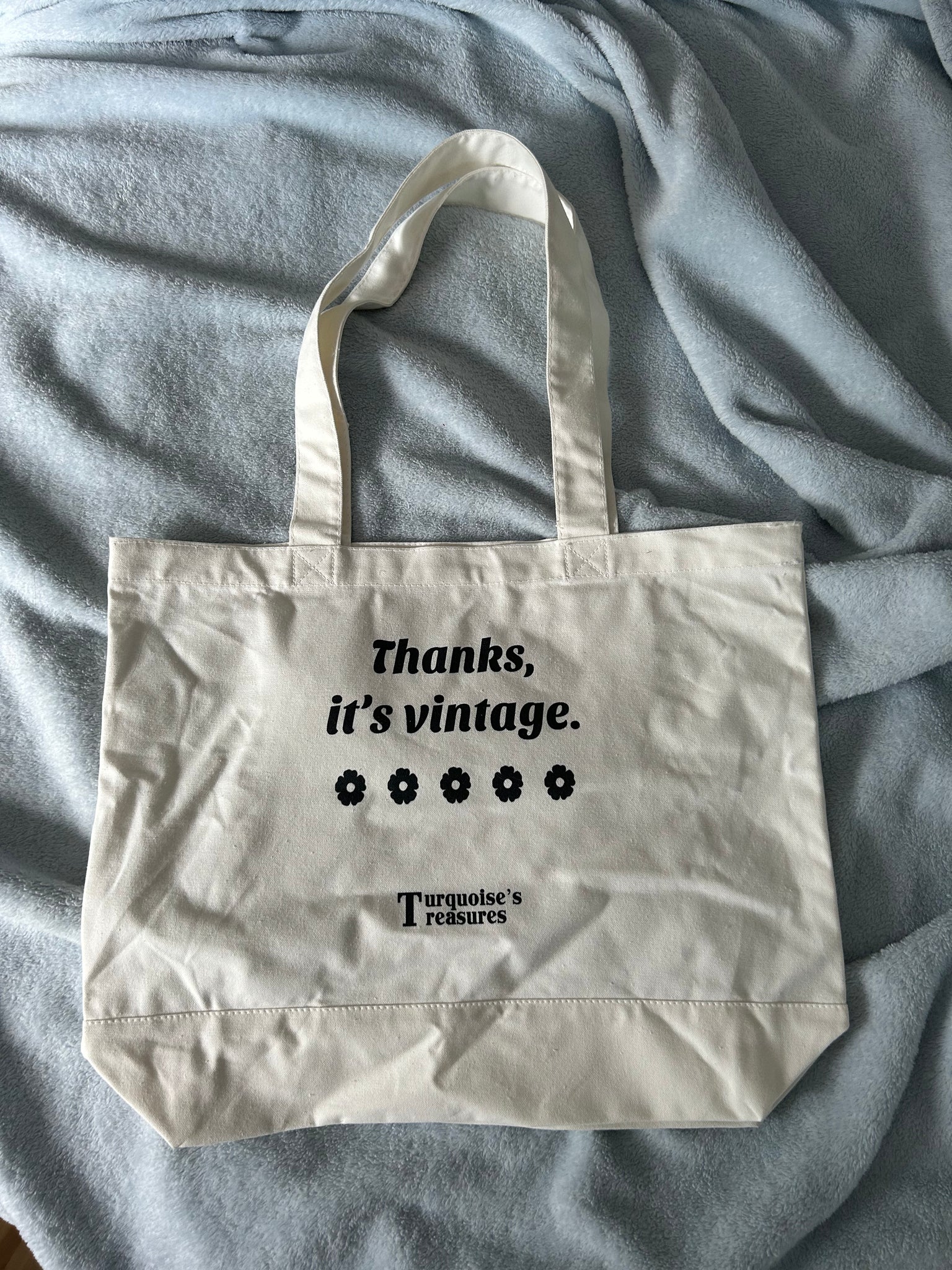 XL Thanks, it's vintage tote bag – Turquoise's Treasures