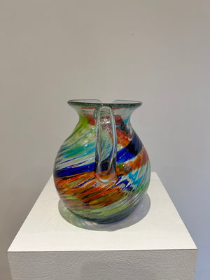 Rainbow glass pitcher