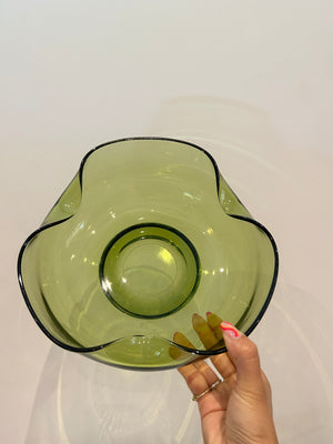 Groovy green glass bowls