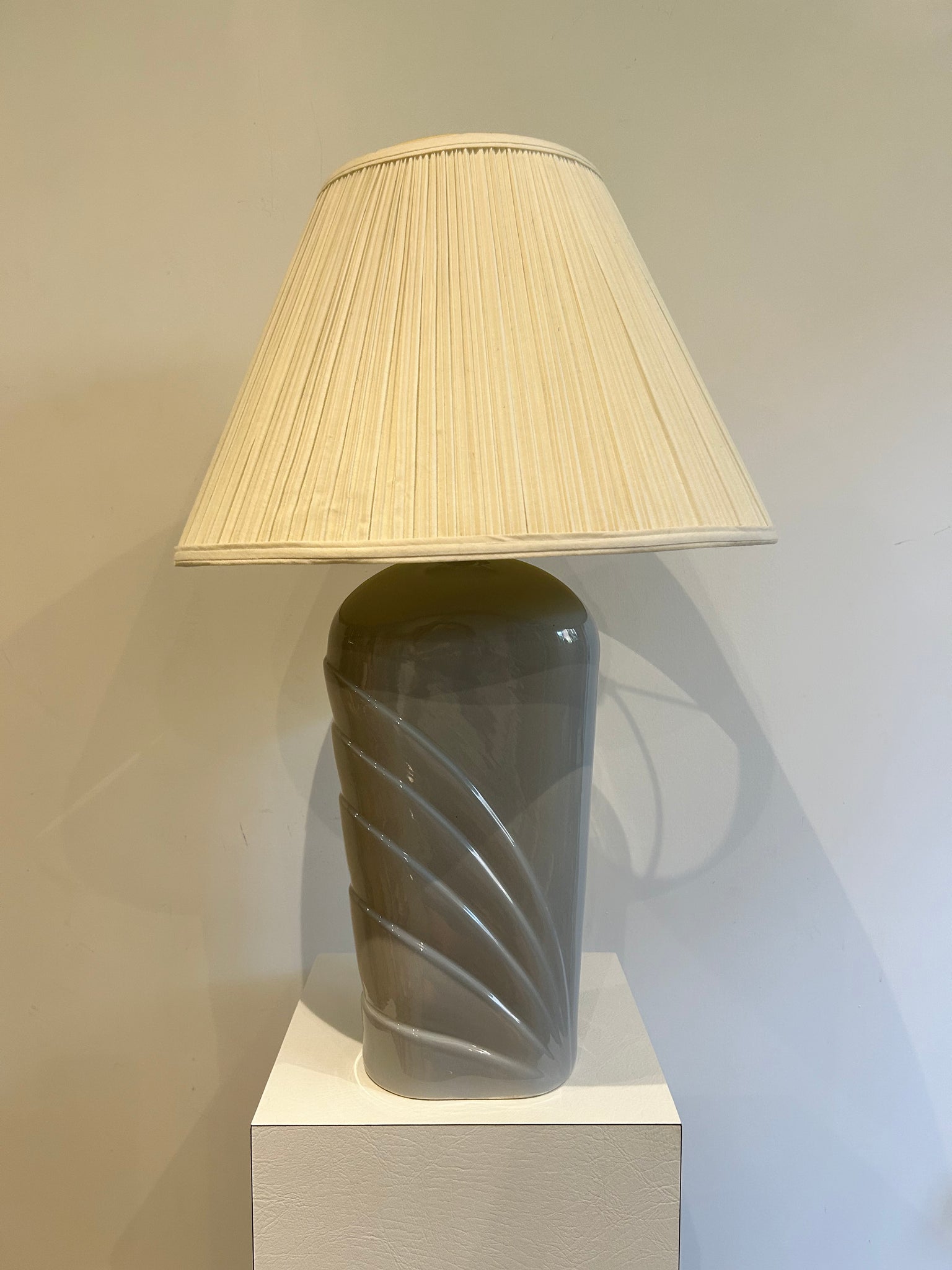 Grey ceramic art deco lamp