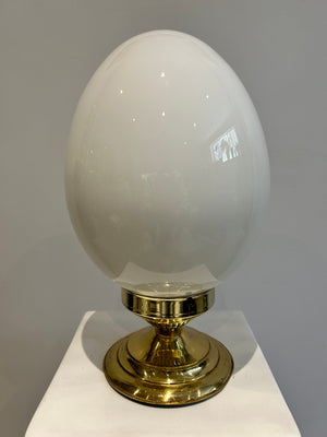 White Murano glass style egg lamp