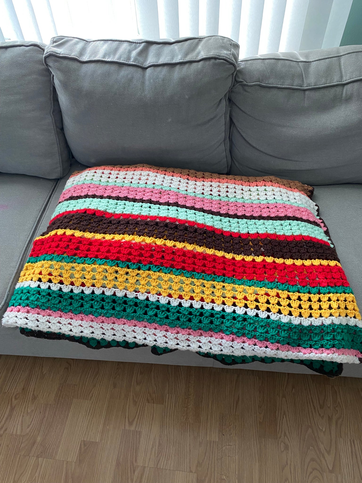 Crochet striped blanket