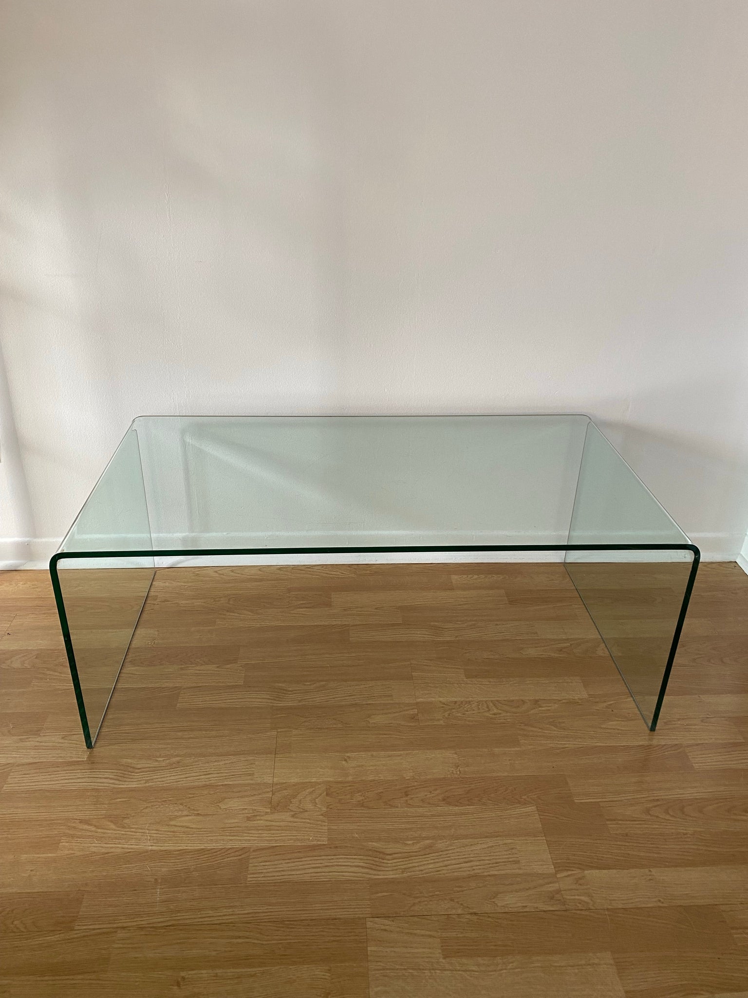 Beautiful tempered glass waterfall coffee table