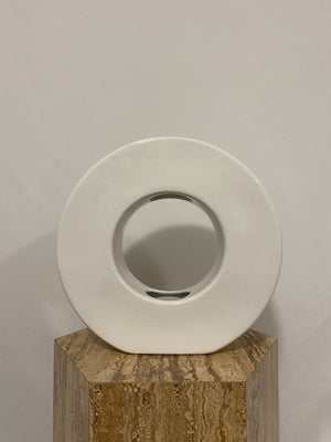 White round ceramic vase