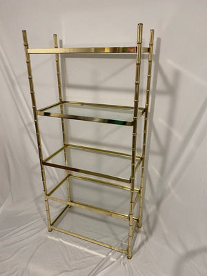 Golden brass & glass shelf