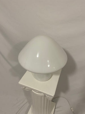 Medium white closed-top Murano glass mushroom lamp