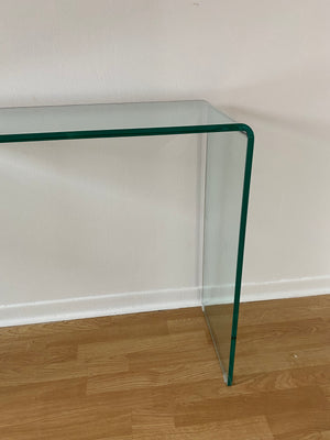 Waterfall tempered glass console table