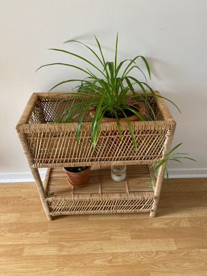 Petit meuble en osier pour plantes