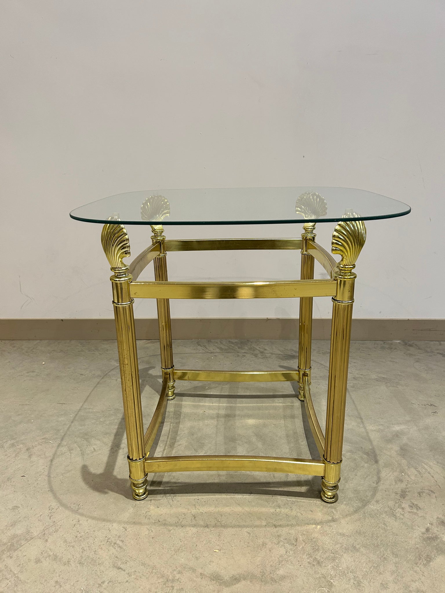 Golden brass seashell side tables – Turquoise's Treasures