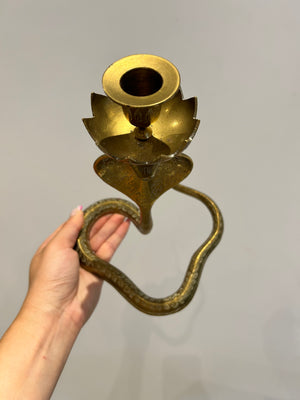 Solid brass cobra candle holders