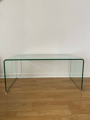 Small tempered glass waterfall coffee table