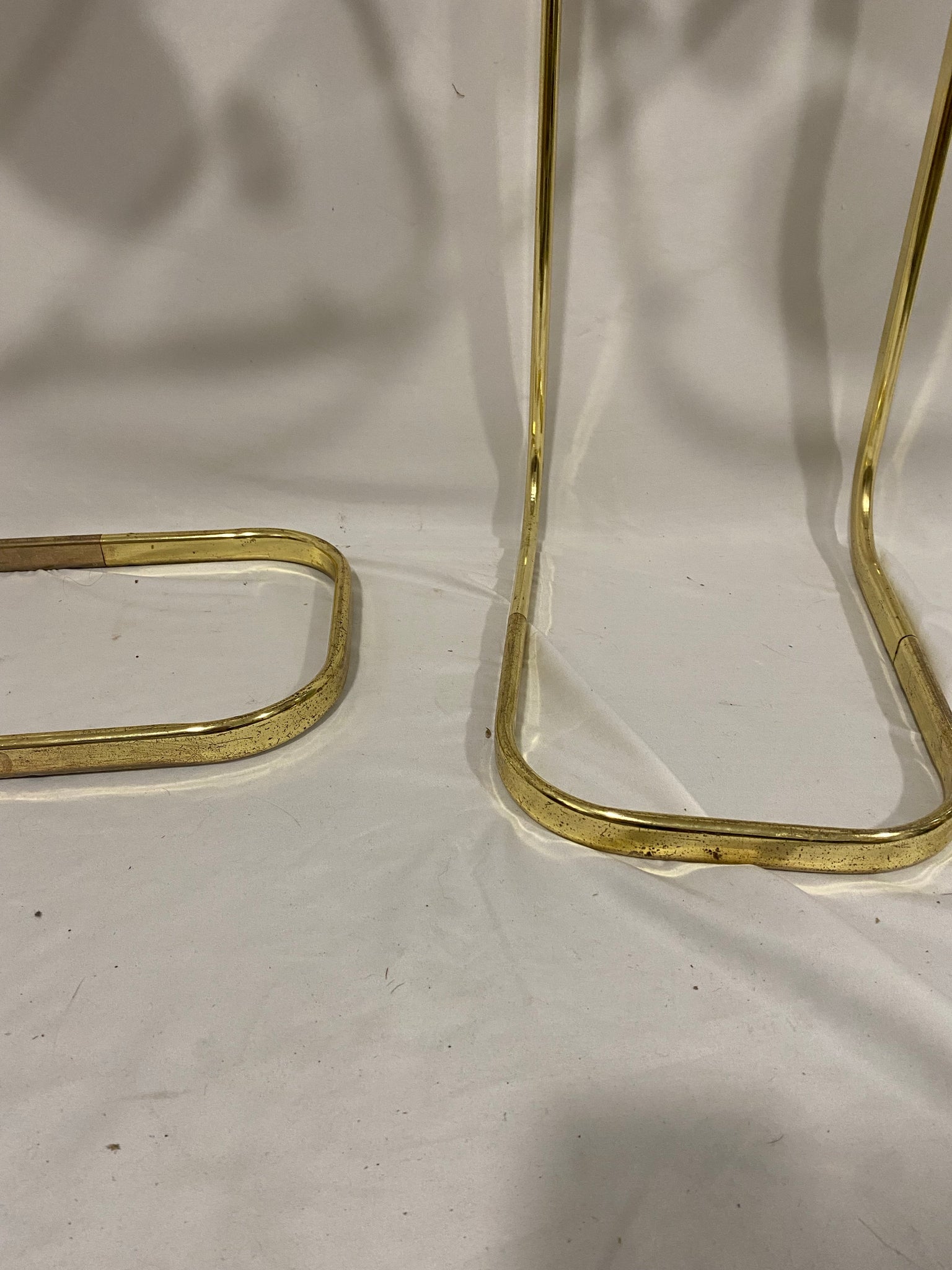 C golden brass side tables