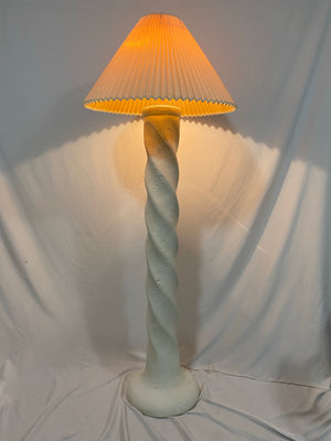 Swirly plaster floor lamp