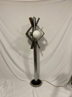 Smokey lucite and chrome Space Age floor lamp