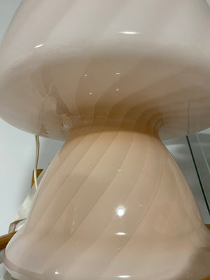Light pink Murano glass swirl mushroom lamp