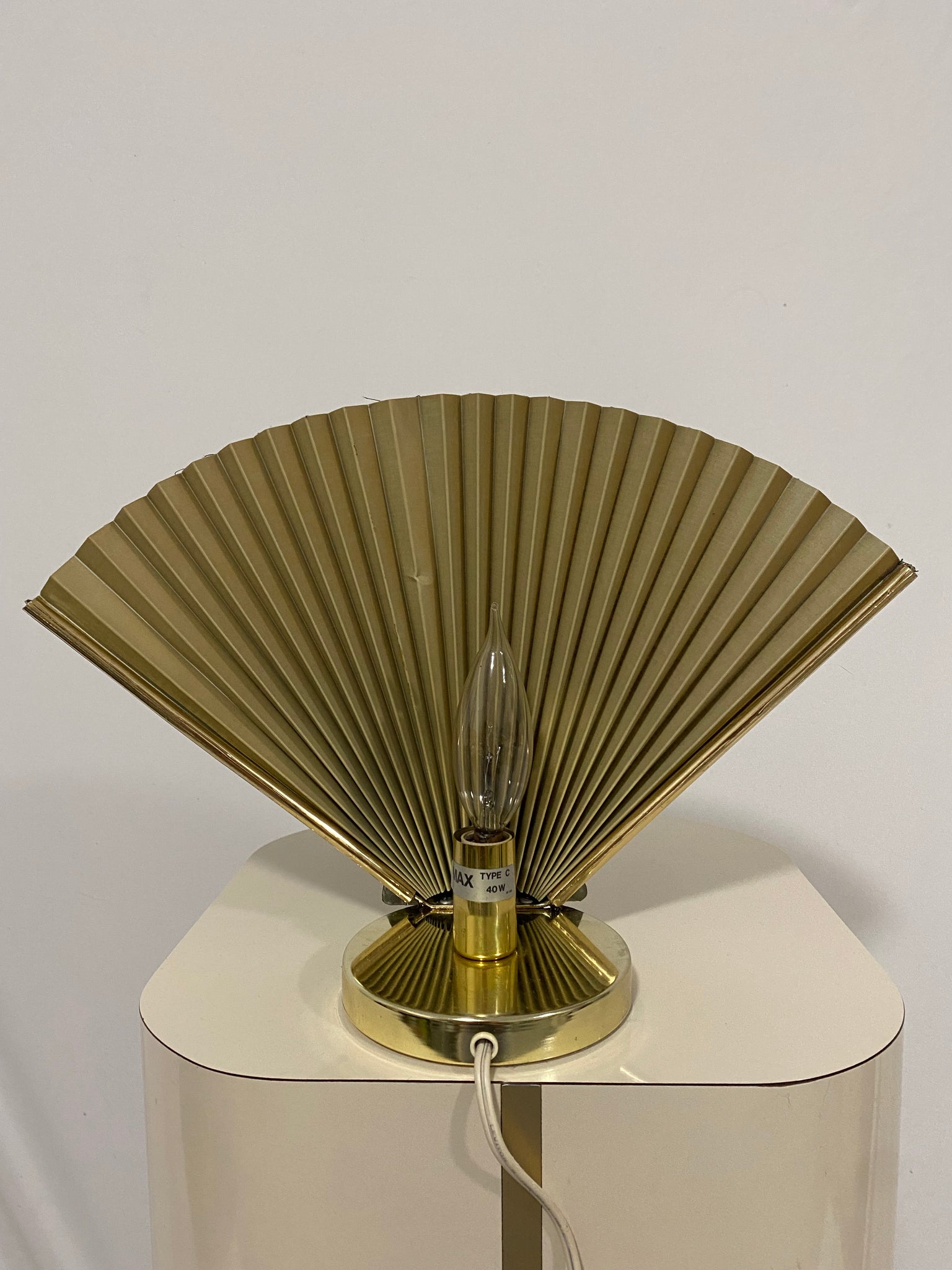 Mcm brass seashell fan lamps