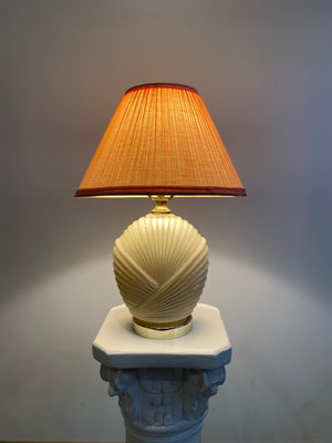 Off-white art deco glass seashell lamps