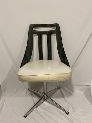 Smokey lucite & chrome retro swivel chair