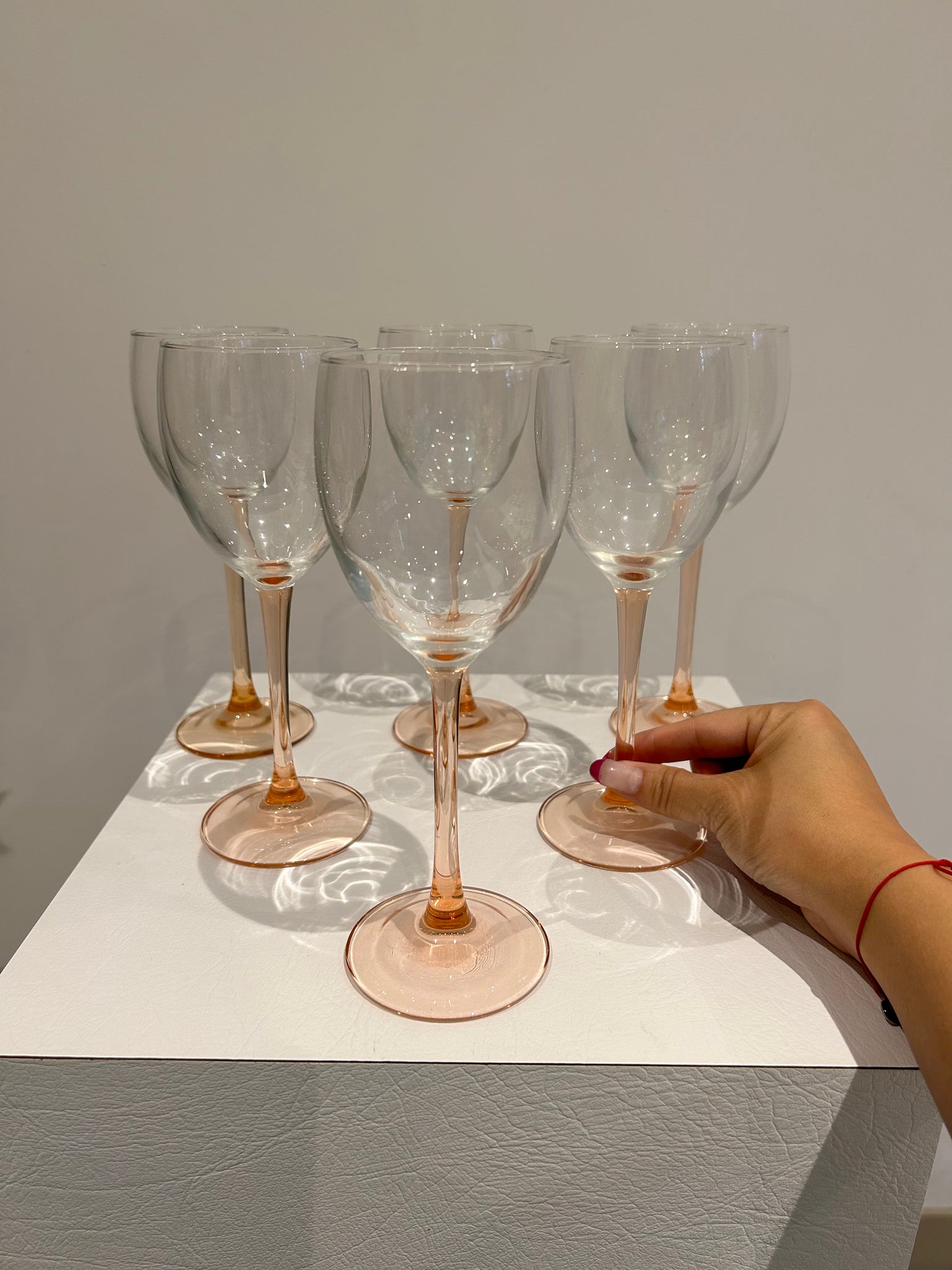 Selection of pink stemmed glasses part 2
