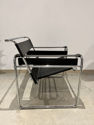 Black Marcel Breuer Wassily style chairs