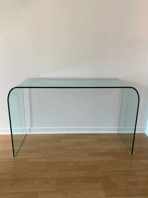 Beautiful tempered glass waterfall console table
