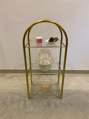 Small arched golden brass shelf