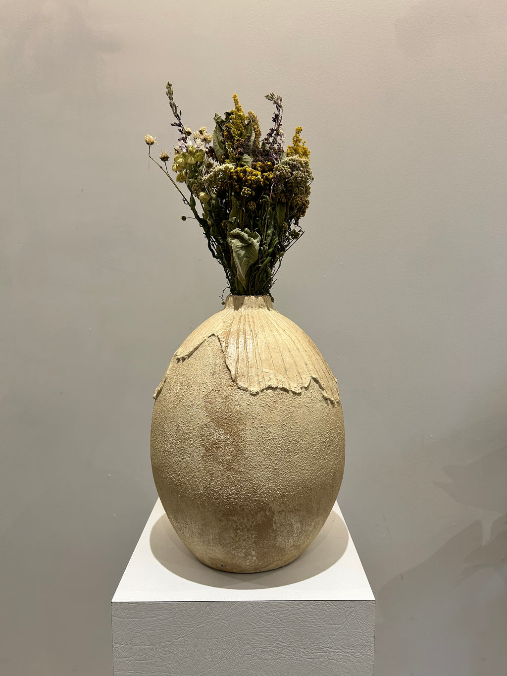 Large textured pottery vase