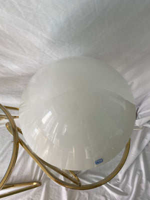 Large white closed-top Murano glass mushroom lamp
