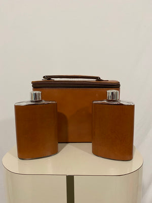 Genuine leather flasks kit