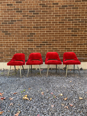 Groovy red velour & chrome chairs