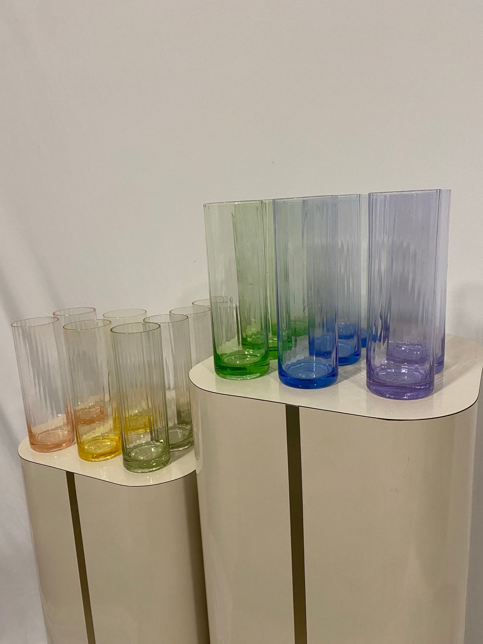 Tall colorful glasses