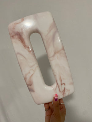 Pink marbled plastic kleenex box cover