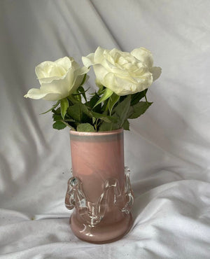 Pink Murano style glass vase