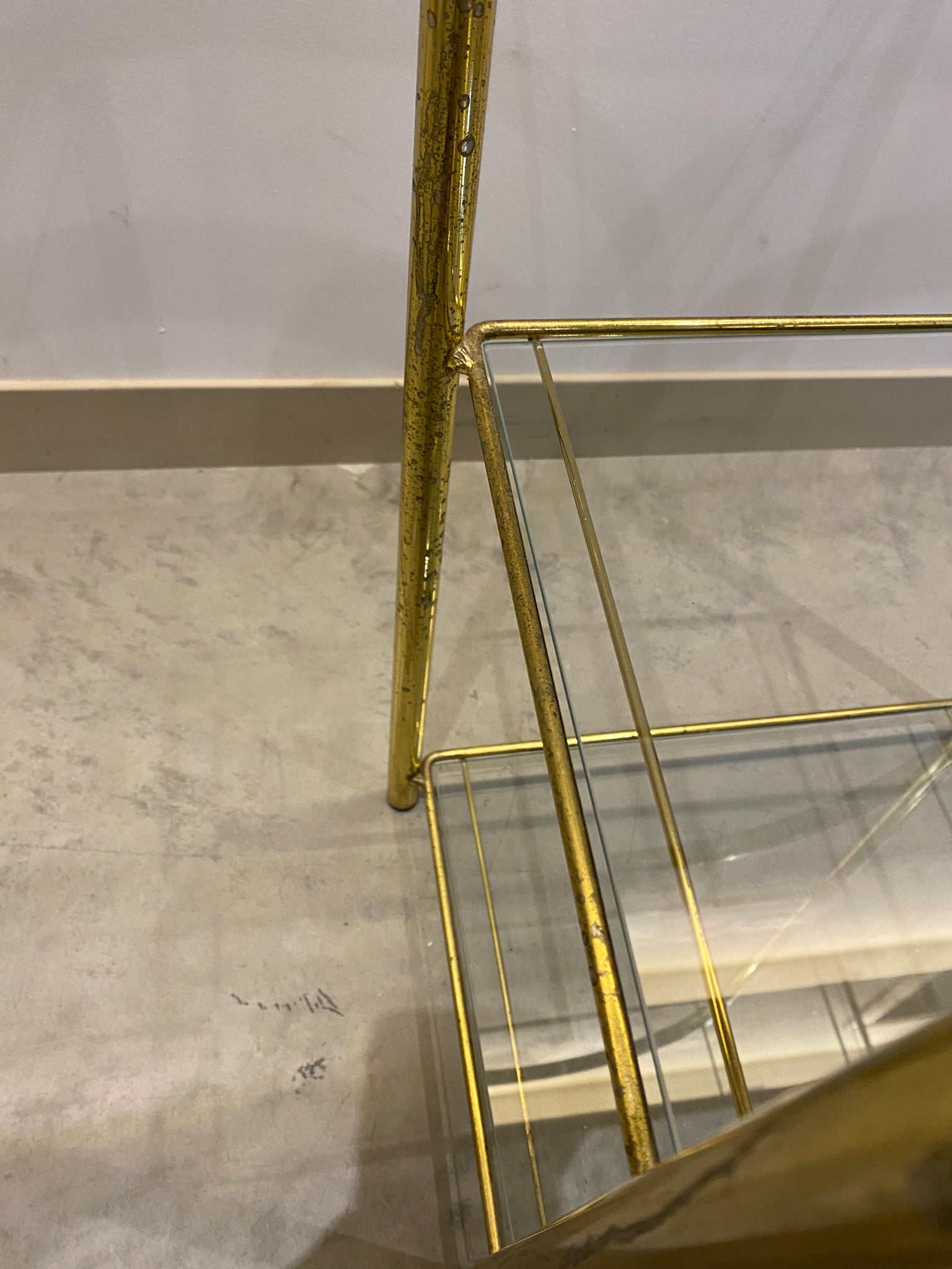 Small arched golden brass shelf