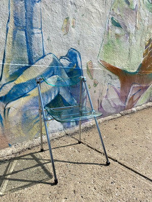 MCM Giancarlo Piretti style lucite folding chairs