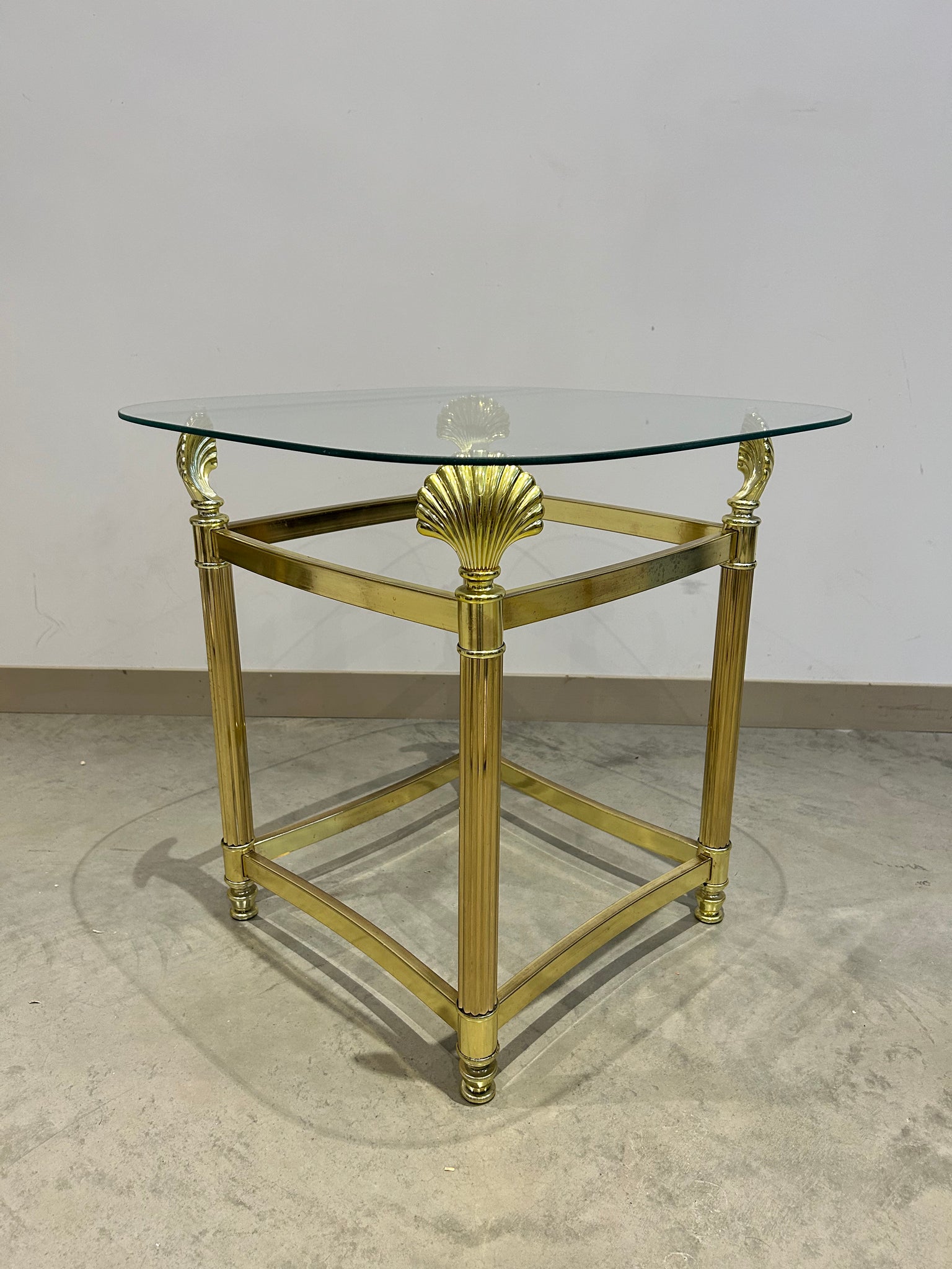 Golden brass seashell side tables