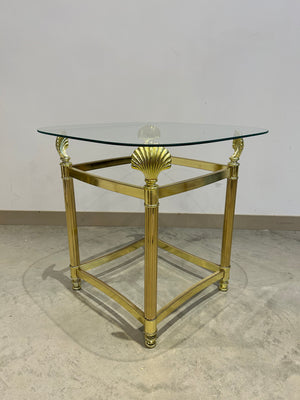 Golden brass seashell side tables