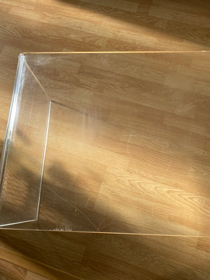 Lucite waterfall coffee table