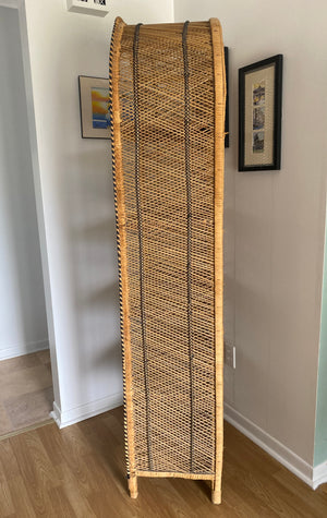 Very tall arched wicker étagère