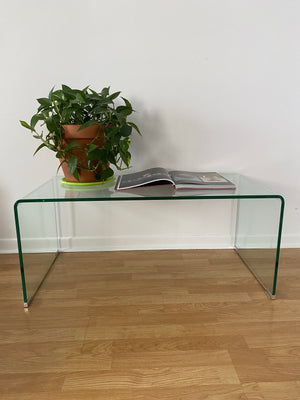 Small tempered glass waterfall coffee table