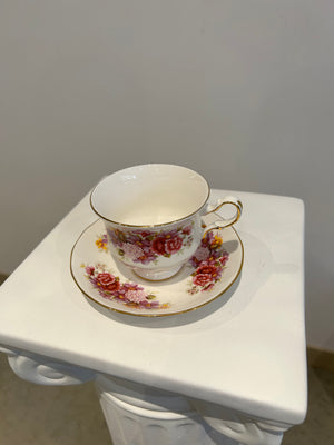 Bone China floral teacup & saucer sets