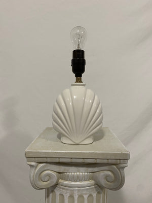 Small white ceramic seashell lamp