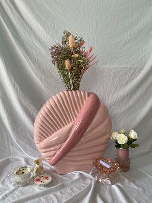 Stunning XL pink art deco vase