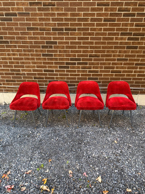 Groovy red velour & chrome chairs