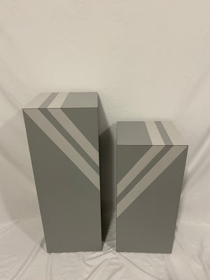 Grey art deco podiums