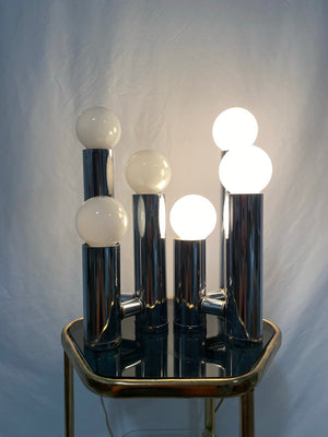 Chrome tubular Space Age lamps