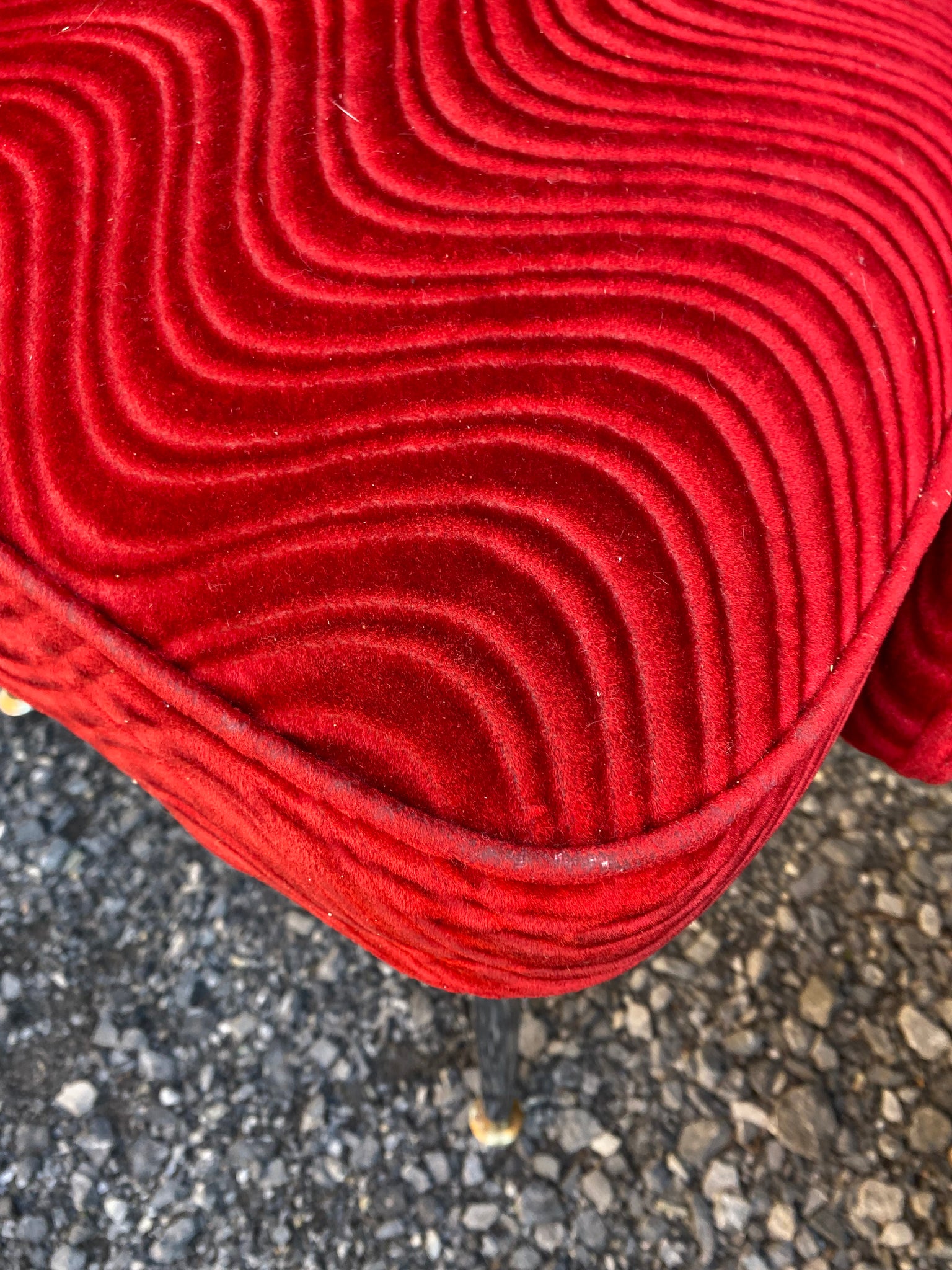 Groovy red velour & chrome chairs