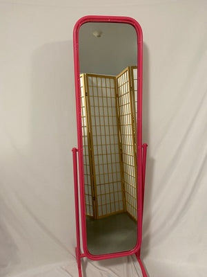 Hot pink floor mirror