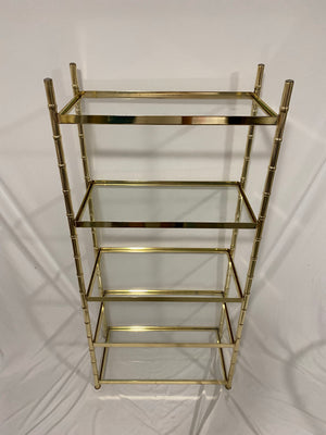 Golden brass & glass shelf