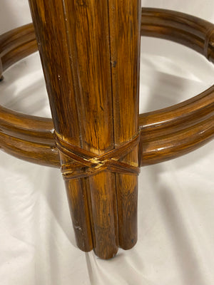 Boho wooden swivel bar stools
